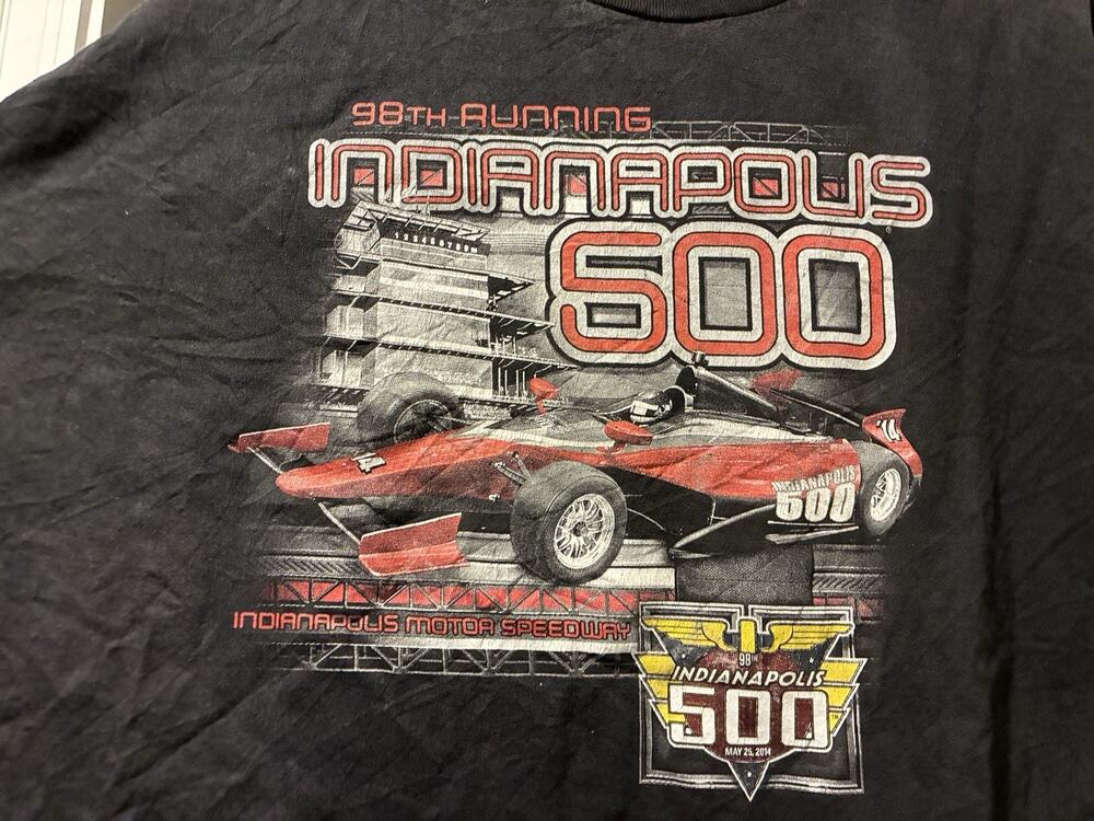 Vintage Graphic Racing T-Shirt Indianapolis 500 black size 2X HOM5856